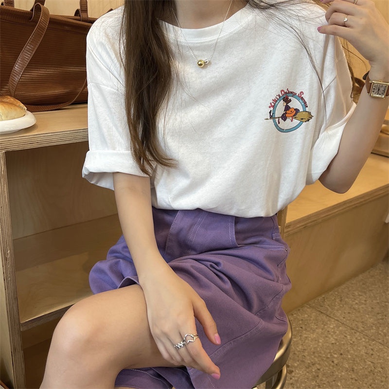 Áo Thun Ngắn Tay In Họa Tiết Hoạt Hình Thời Trang Mùa Hè Cho Nữ