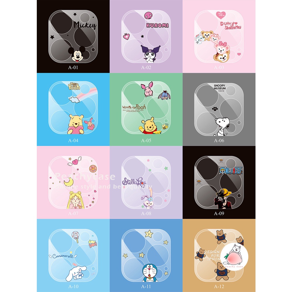Kính Cường Lực 9H Siêu Mỏng Họa Tiết Hoạt Hình Mickey / Vịt Bảo Vệ Camera Cho iPhone 14plus 11 12 13 14 Pro Max 13mini