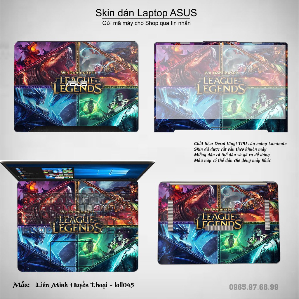 Skin dán Laptop Asus in hình Liên Minh Huyền Thoại nhiều mẫu 6 (inbox mã máy cho Shop)