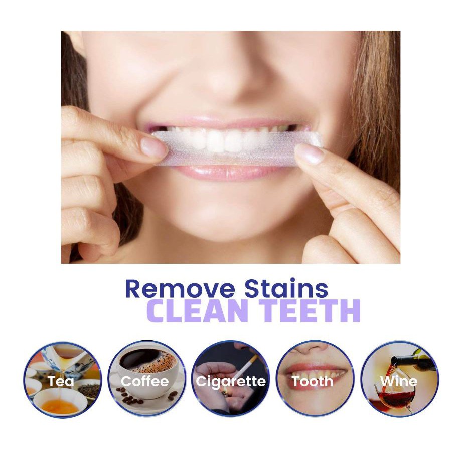 Liệu Trình Dưỡng Trắng Răng Hiệu Quả An Toàn - Hộp 14 Gói - 28 Miếng Dán Trắng Răng Whitening Strip Advanced