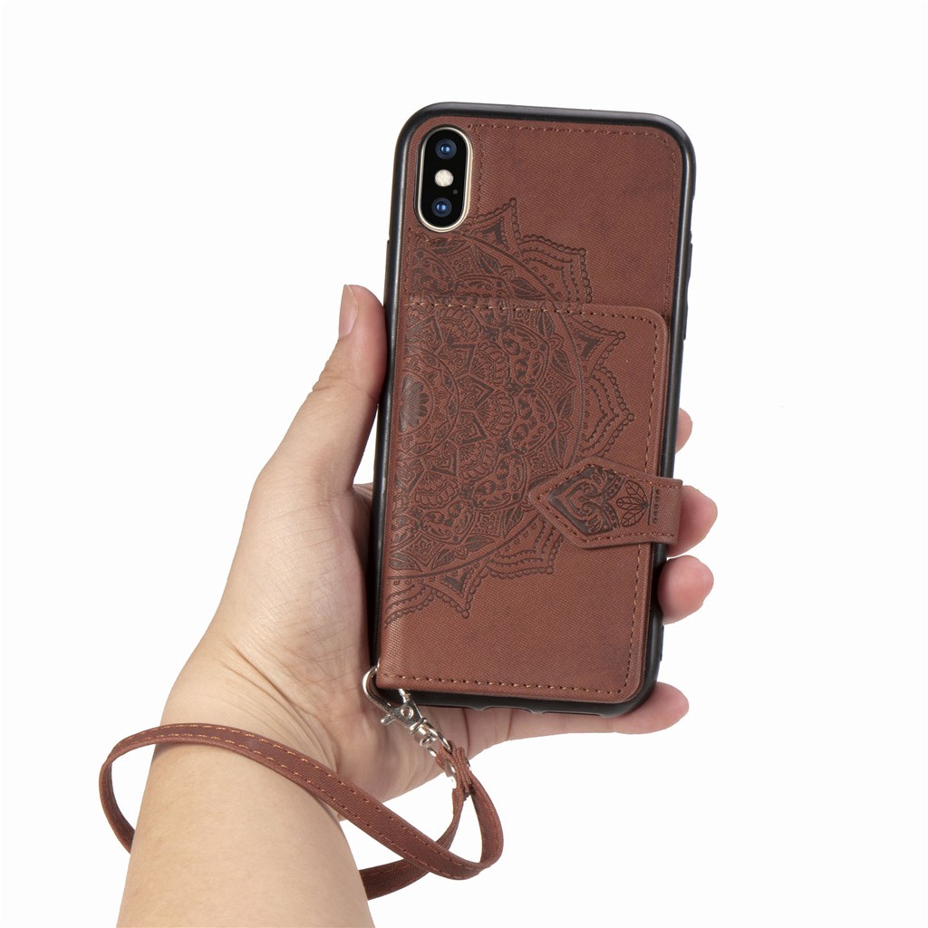 Bao da điện thoại PU nắp lật có ví đựng thẻ và giá đỡ cho Apple iPhone 6 6S 7 8 X XS Max XR Plus | BigBuy360 - bigbuy360.vn