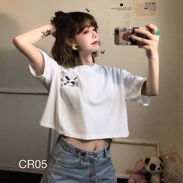 Áo croptop  VN CLO in hình cò - CR05