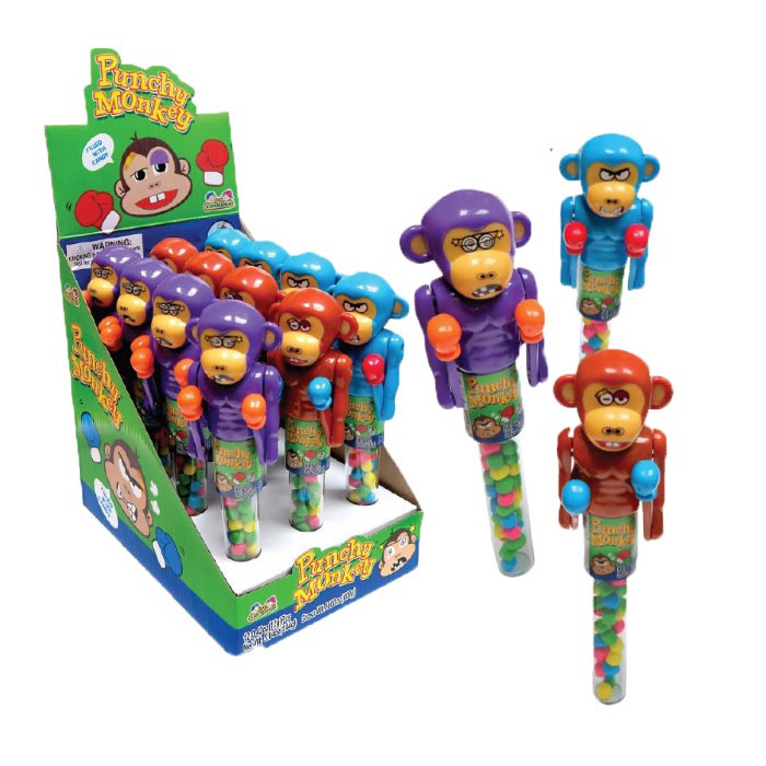 ( Bán sỉ ) Lốc 12c Kẹo đồ chơi Kidsmania Punchy Monkey 12gr
