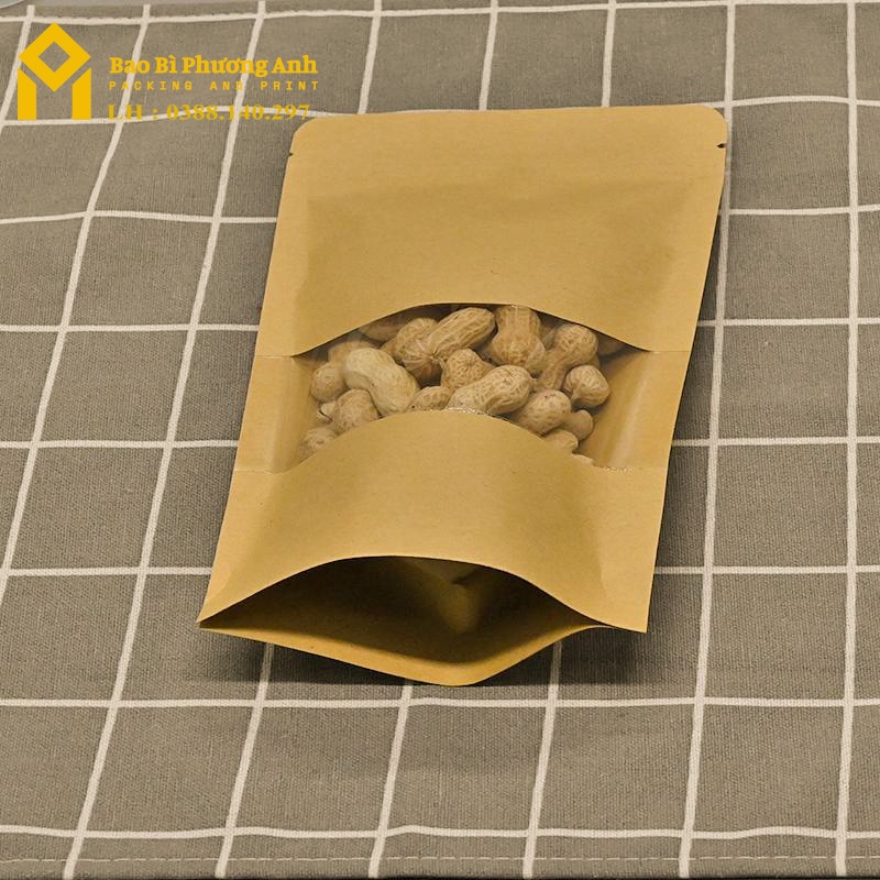 Combo 100 Chiếc Túi Zip Giấy Kraft Nâu 18x26_Bao Bì Phương Anh