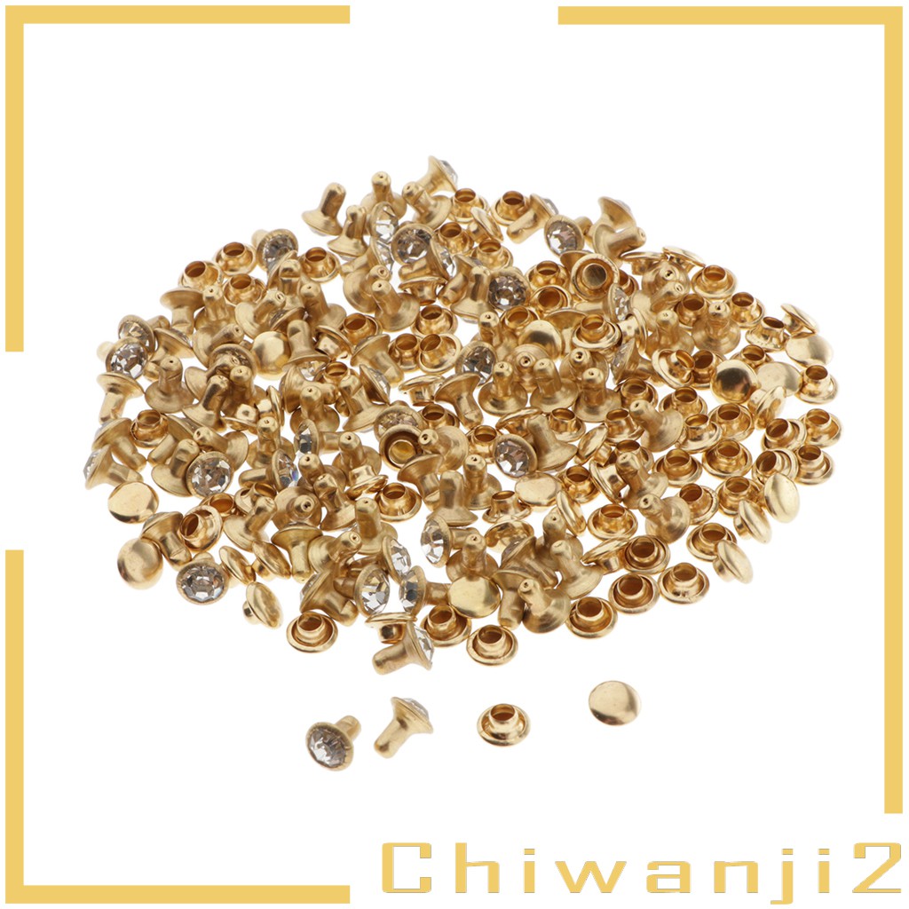100pcs Double Cap Crystal Rivets  Rivets Bags Clothes Accessories
