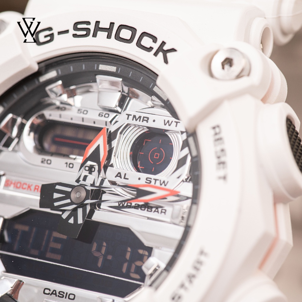 Đồng Hồ Quartz Nam Casio G-Shock WATCHSTORE GA-900AS-7ADR Thiết Kế Mặt Kính Khoáng Tròn 49.5mm, Vỏ Và Dây Nhựa Bền Bỉ