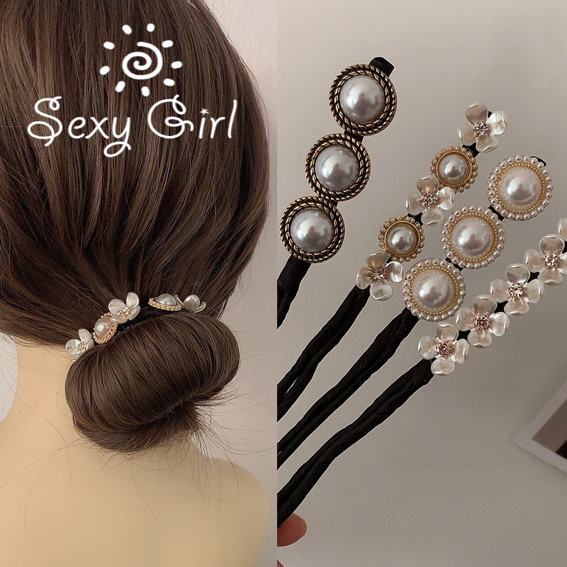 Kẹp Tóc Hình Bông Hoa / Vỏ Sò Đính Ngọc Trai Phong Cách Hàn Quốc Quyến Rũ Cho Nữ