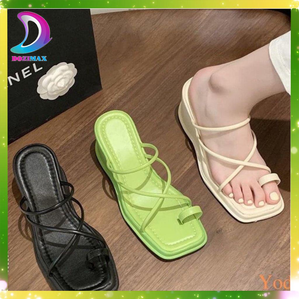 Dép xuồng xỏ ngón dây tròn siêu xinh đi làm đi chơi cực HOT 7cm