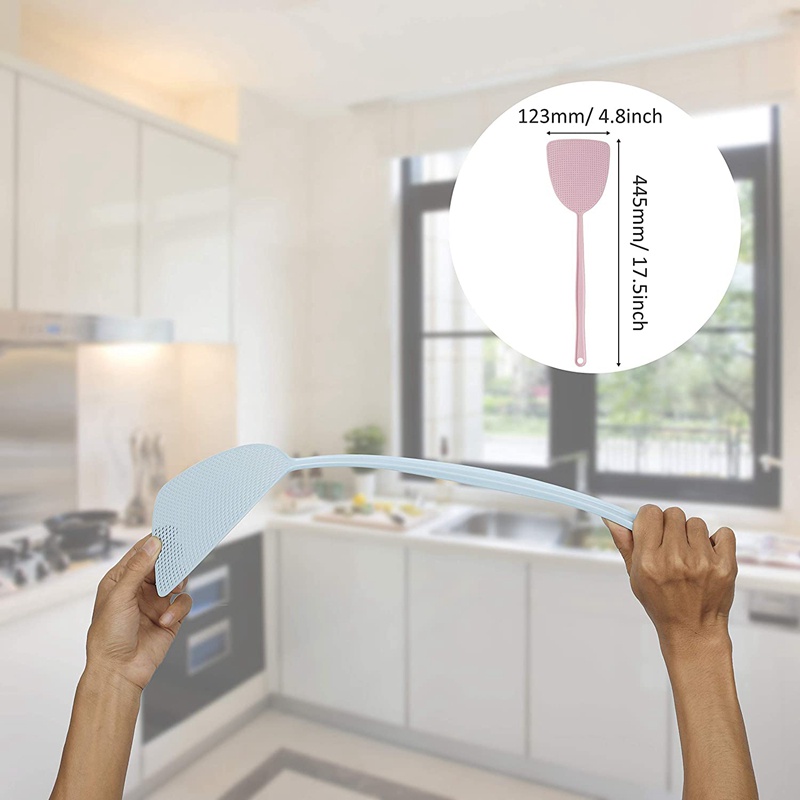 Fly Swatter 10 gói Tay cầm dài bằng nhựa Fly Swat Hướng dẫn sử dụng Swat Kiểm soát dịch hại cho ruồi và muỗi Nhiều màu ngẫu nhiên