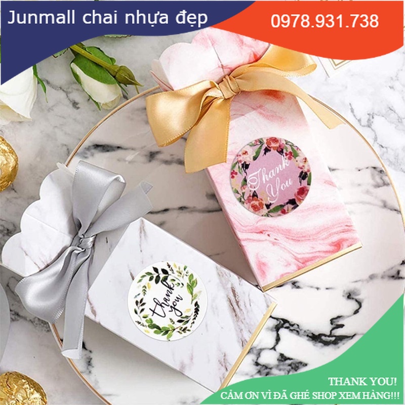 Cuộn 500 tem sticker thank you, nhãn dán thư, quà tặng