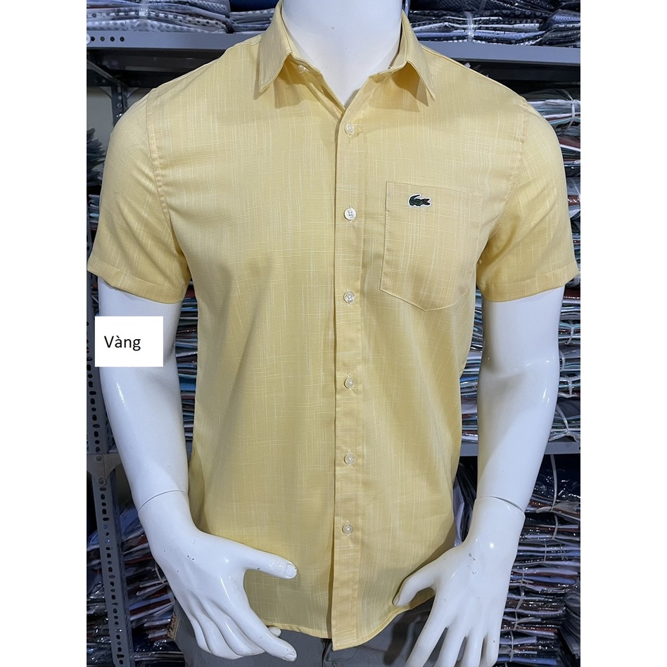 ÁO SƠ MI NAM TAY NGẮN CÔNG SỞ TRƠN VẢI LINEN MỀM MÁT