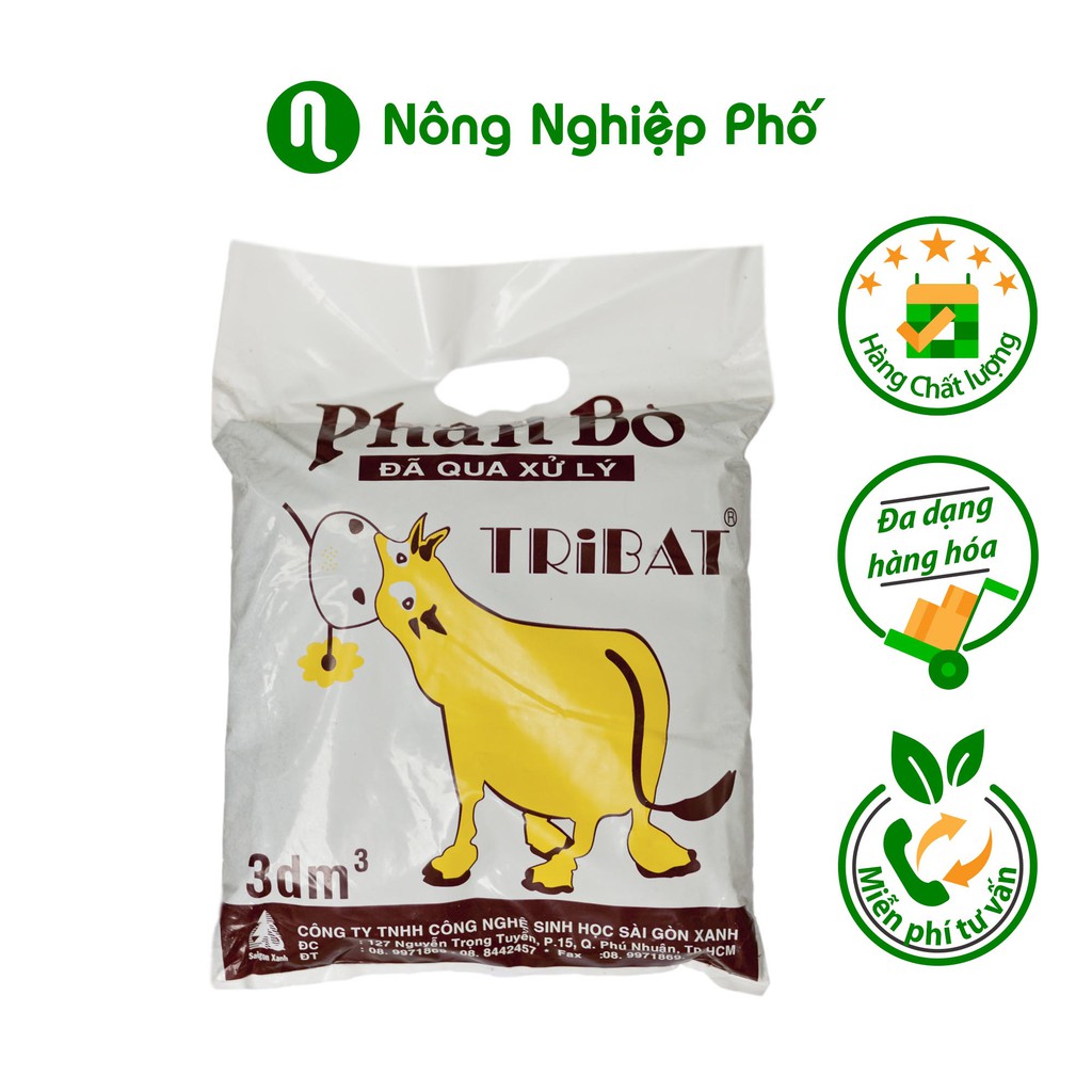 TÚI 3DM3 - PHÂN BÒ QUA XỬ LÝ TRIBAT ĐÃ QUA XỬ LÝ - HỖ TRỢ CÂY TRỒNG PHÁT TRIỂN - ĐÃ GIẢM MÙI HÔI VÀ KHỬ TRÙNG