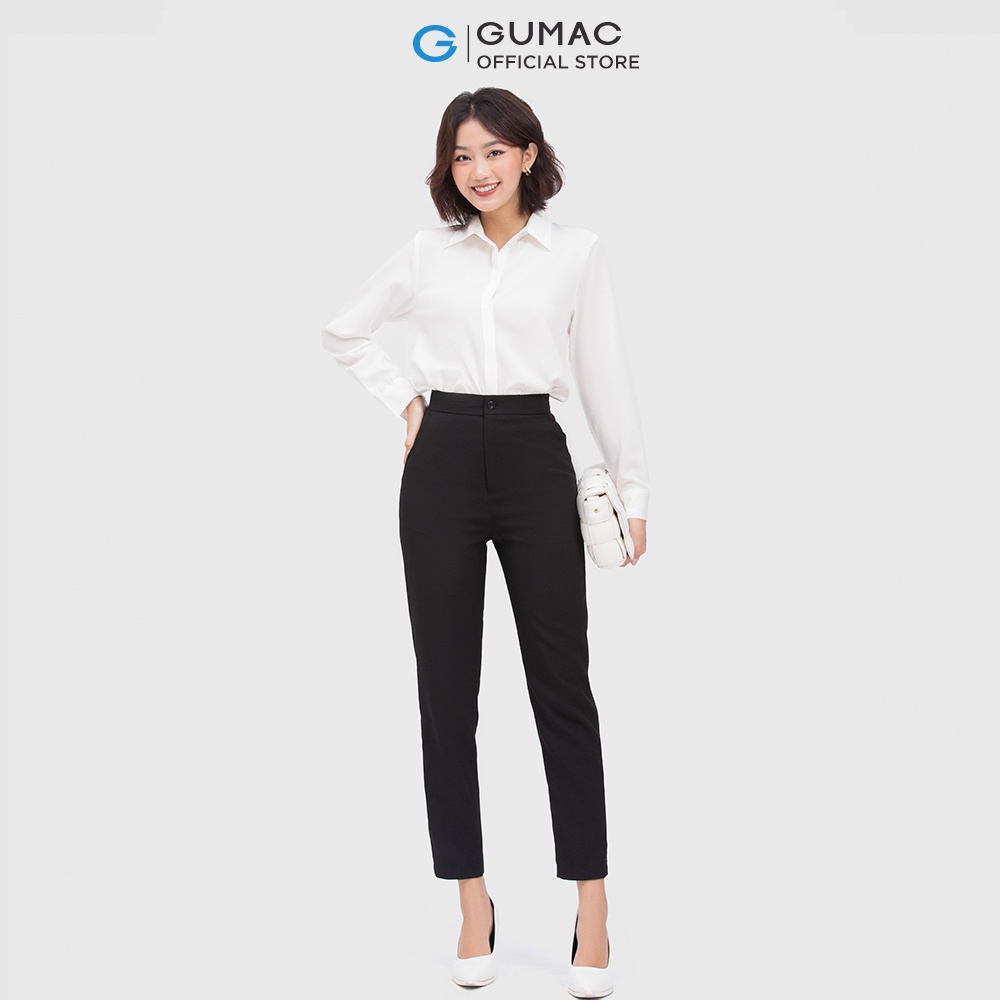 [Mã WABRGUM giảm 10% tối đa 30K đơn 99K] Áo sơ mi nữ công sở cơ bản GUMAC vải lụa cao cấp AC04057