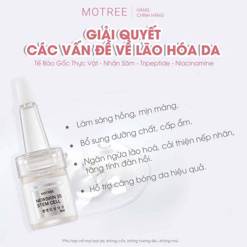Serum Hack Tuổi Newskin 3S Stem Cell [ CHÍNH HÃNG ] Trẻ Hoá Làn Da, Căng Bóng Mịn Màng, Trắng Hồng Rạng Rỡ