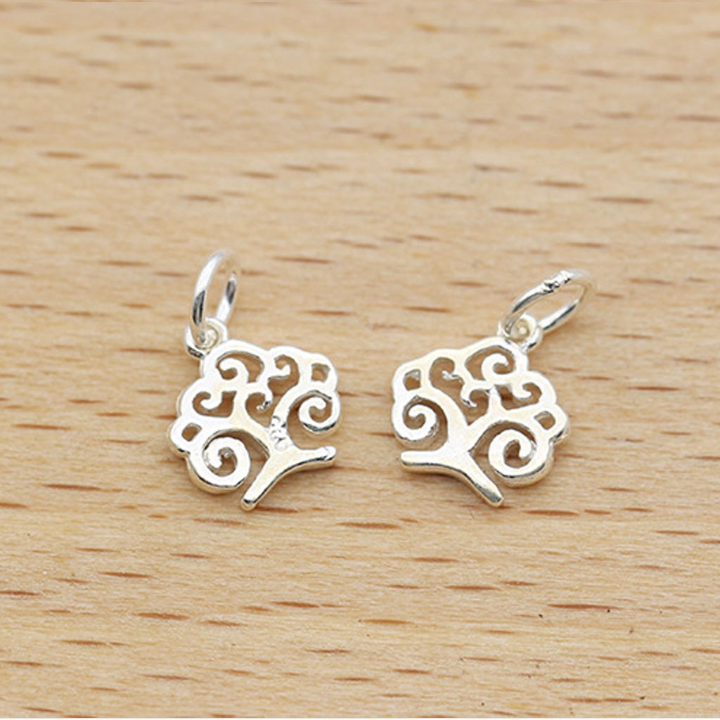 Phụ kiện Charm bạc Mặt cây treo
