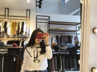 Sơ mi cổ bèo nơ