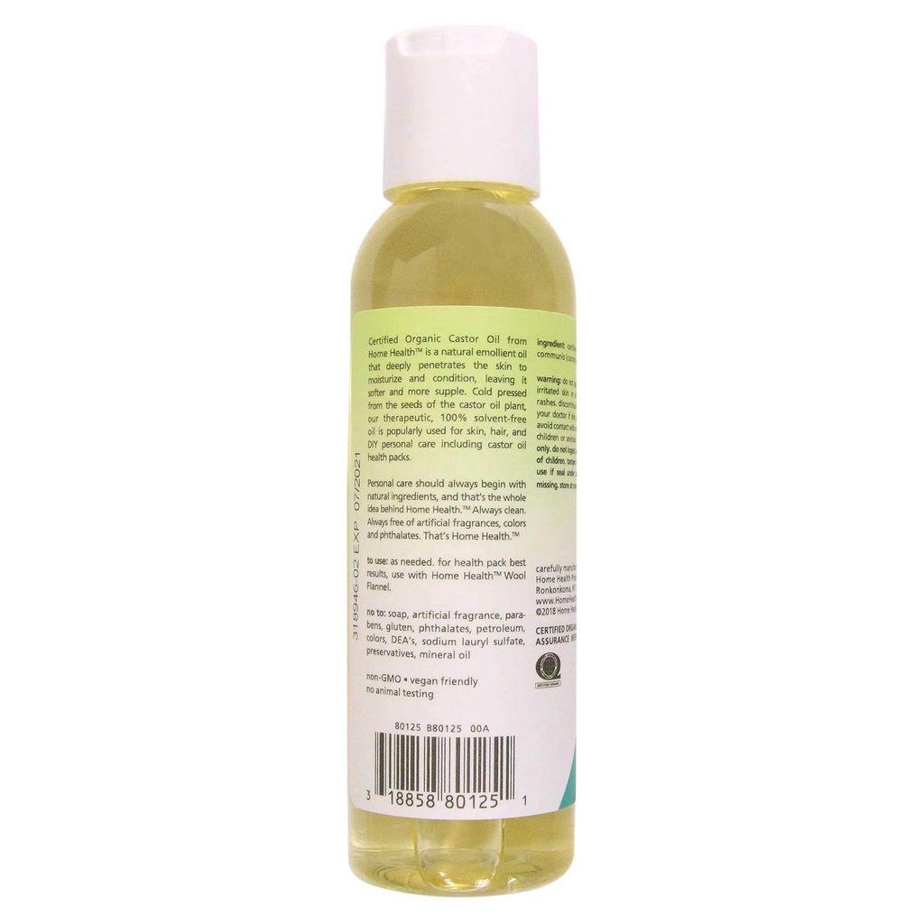 Dầu Organic Castor Oil, 4 fl oz (118 ml)