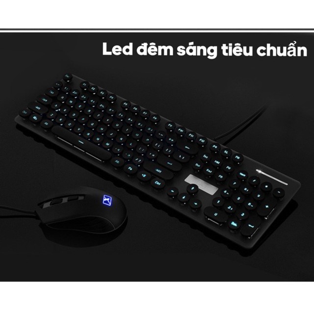 [ BÀN PHÍM LOẠI 1 ] COMBO Bộ Bàn Phím Và Chuột Có Dây Cao Cấp N518 Pro có đèn LED