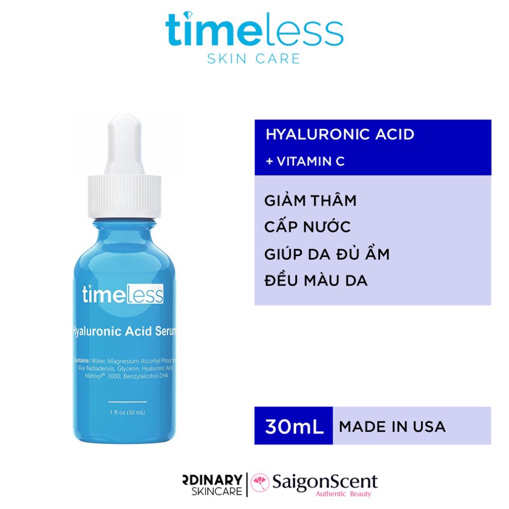 SALE HẠ NHIỆT  Tinh chất cấp nước sáng da Timeless HA + Vitamin C ( 30mL ) CHỈ HÔM NAY