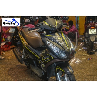 Tem trùm air blade ♦FREESHIP♦ đen chỉ vàng đồng hồ đời 2013-2014-2015, độ team trùm ab dán phủ dàn áo xe vàng đen rẻ đẹp