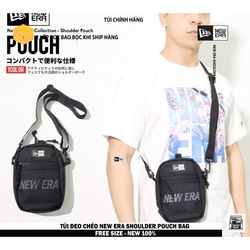 [ HÀNG CHÍNH HÃNG ] Túi Đeo Chéo New Era Shoulder Pouch Bag - Black ( FREE SIZE ) - HÀNG CHÍNH HÃNG 100%