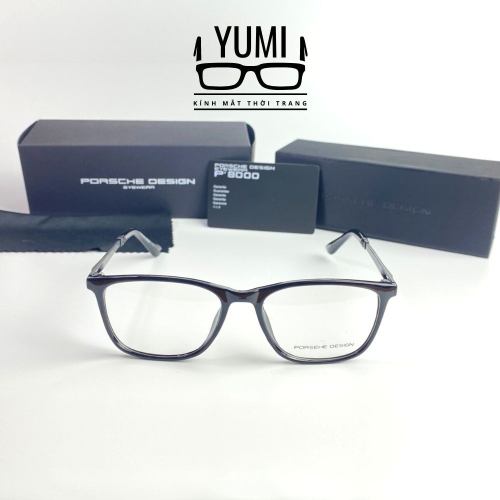 Gọng kính cận porsche design FULL BOX chính hãng nam nữ gọng kim loại mắt vuông, kính thời trang hot tred 2021 - YUMI