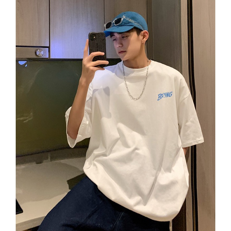 Áo Thun Tay Ngắn Dáng Rộng In Chữ Tiếng Anh Thời Trang hip hop Đường Phố Hàn Quốc size Lớn M-8XL Cho Nam Và Nữ
