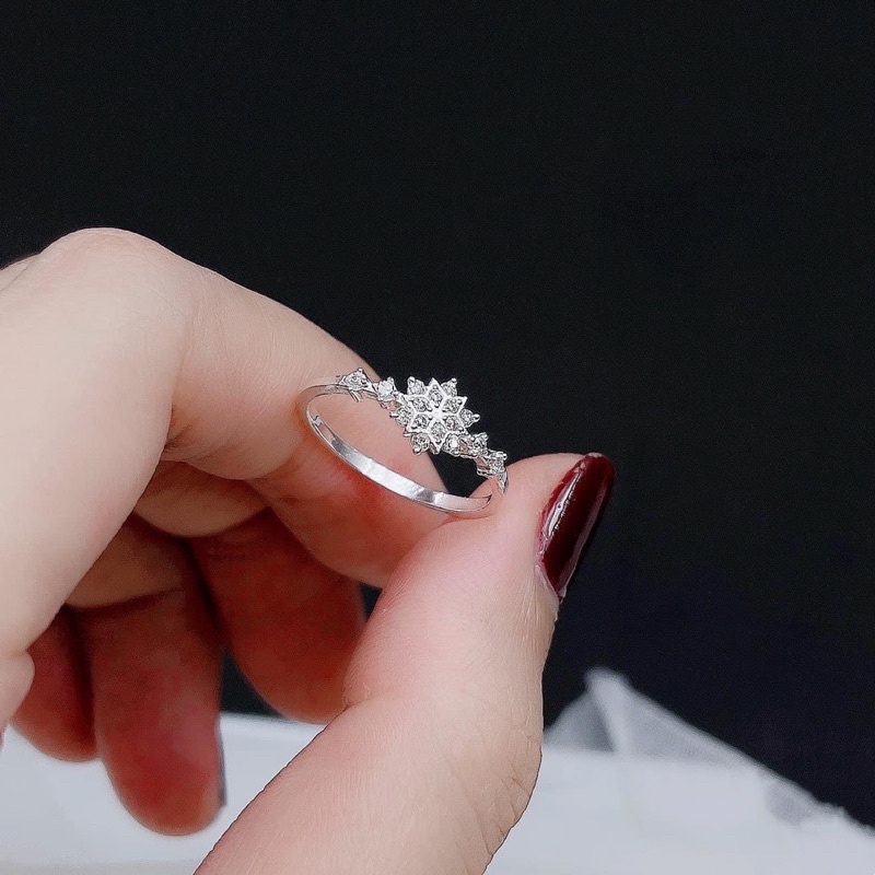 Nhẫn bạc ý DaLiA Jewelry hình hoa ghép nạm đá cao cấp
