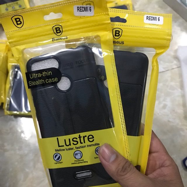 Ốp lưng Xiaomi Redmi 6/ Xiaomi Redmi 6A dẻo giả da siêu bền