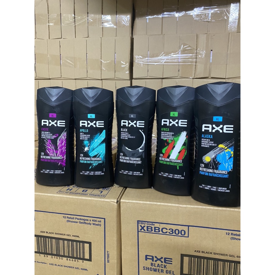 sữa tắm dạng gel khử mùi nam axe 400ml ( mẫu mới )