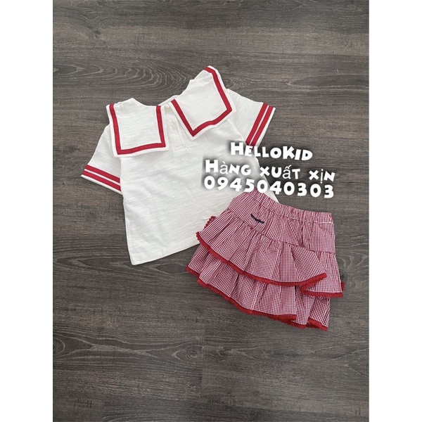 bộ thuỷ thủ váy kẻ đỏ | BigBuy360 - bigbuy360.vn