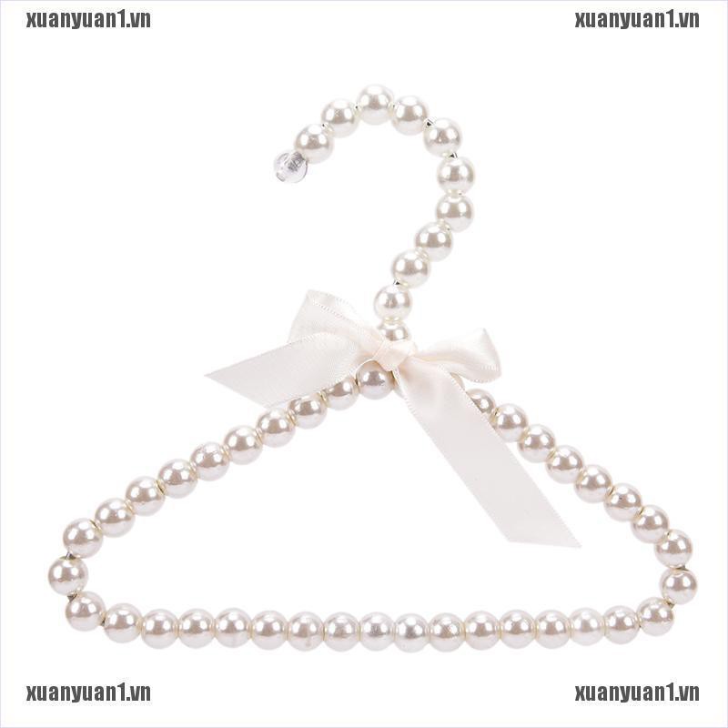 [XUANYUAN1] 1 Móc Treo Quần Áo Đính Ngọc Trai Và Nơ Cho Thú Cưng