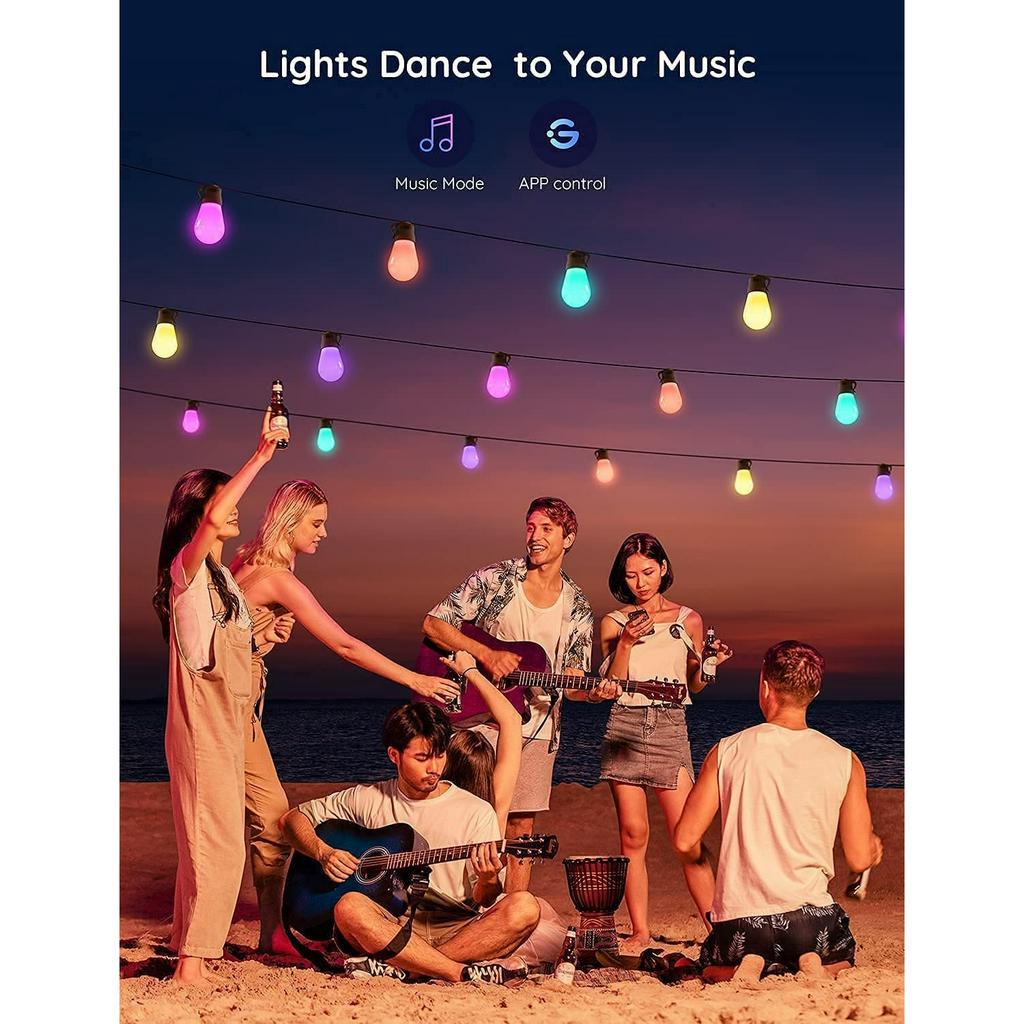 Đèn treo ngoài trời Govee RGBW Bluetooth & Wi-Fi Outdoor String Lights H7020 | Thiết kế hiện đại