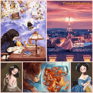Tranh Số Hóa Tự Tô Màu 💝FREESHIP💝 Tranhsohoavn Cô Gái Siêu Đáng Yêu, Mẫu Mới Hàng Có Sẵn