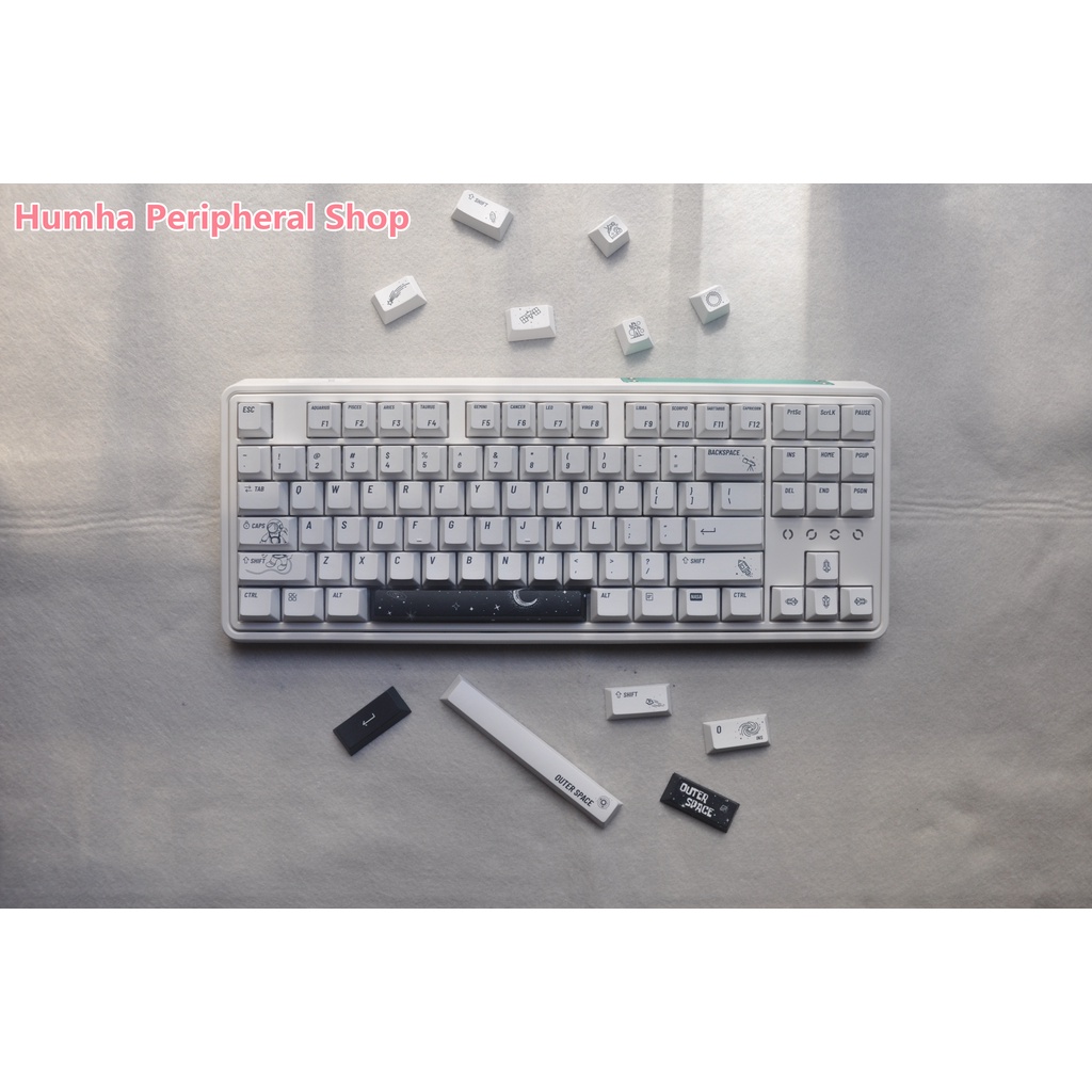Bàn Phím Cơ 145 Phím Bằng Nhựa PBT In Hình Phi Hành Gia Xinh Xắn
