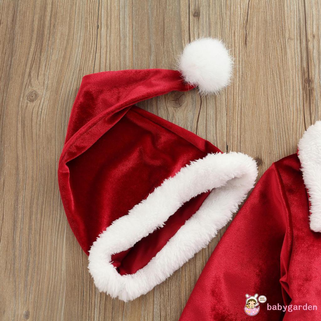 Set Áo khoác tay dài và Quần dài kèm Nón phong cách giáng sinh thời trang cho trẻ em