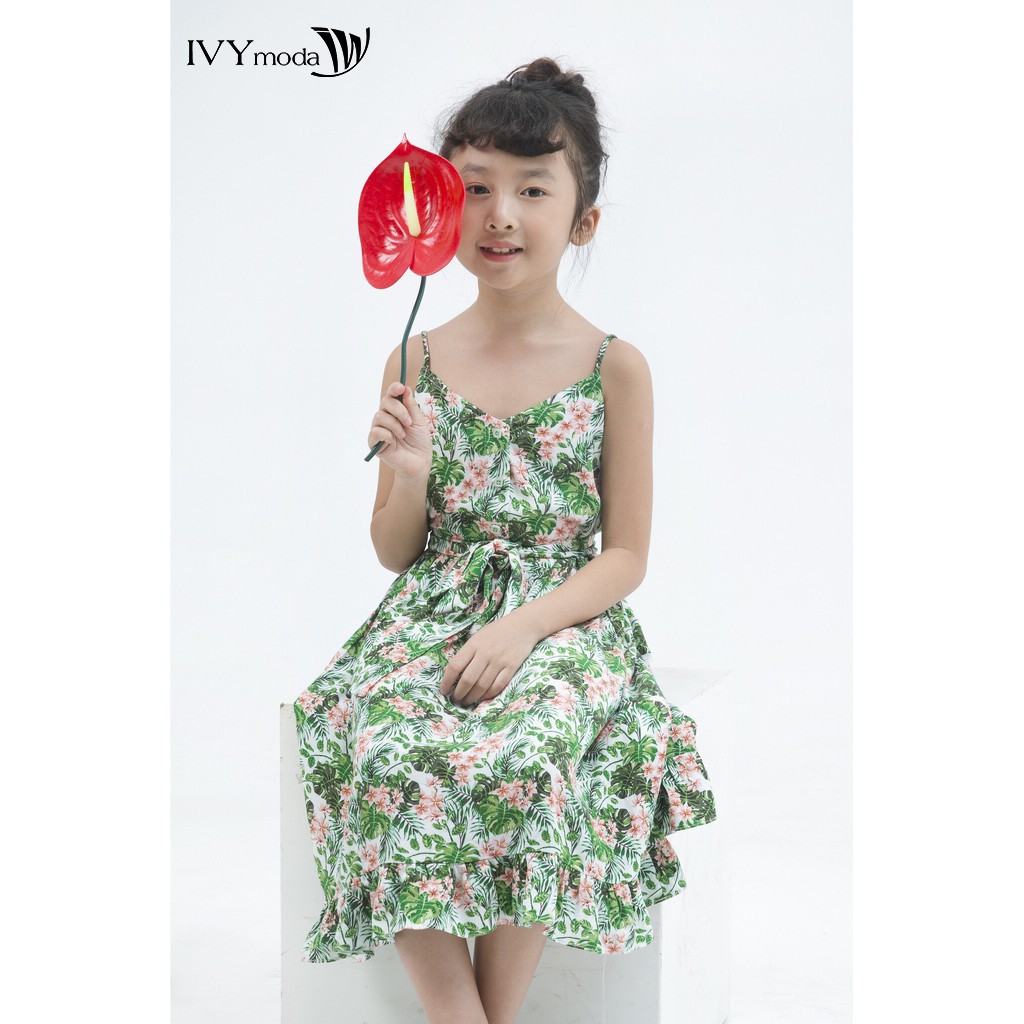 [Mã WABRIVY50 - 10% - ĐH từ 250K] Đầm hai dây xòe bé gái IVY moda MS 40G0926