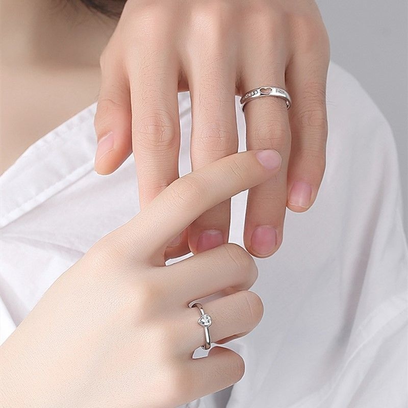Nhẫn Đeo Tay Kim Loại Đơn Giản Thời Trang Cho Cặp Đôi