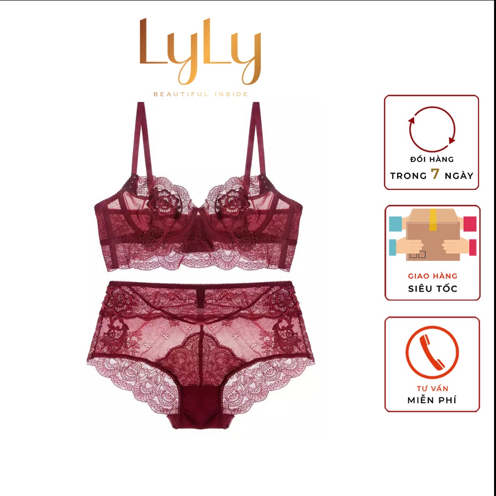 Bộ đồ lót ren BL100 đồ lót nữ cup ngực siêu mỏng, gợi cảm kiểu Pháp