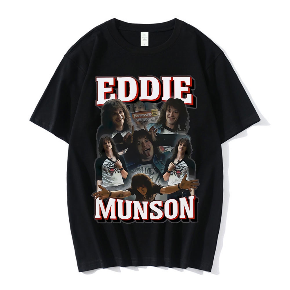 Stranger Things 4 Eddie Munson Đồ Họa In Hình Áo Nam Cotton Áo Mùa Hè Vintage H