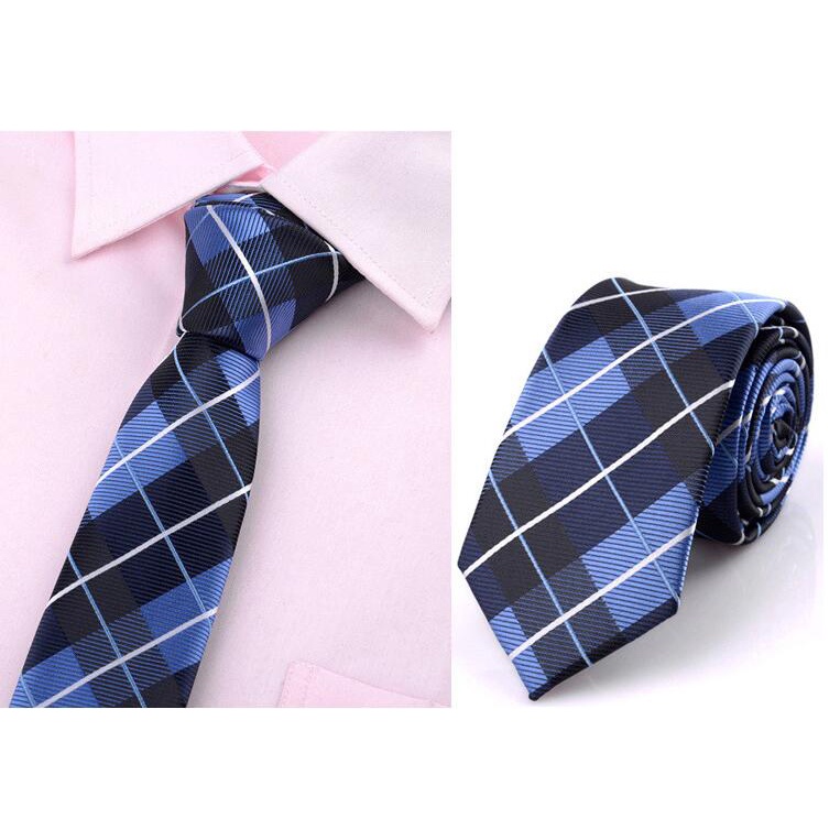 Cà Vạt Bản Nhỏ 6CM Họa Tiết Sọc / Chấm Bi Thời Trang Công Sở Cho Nam