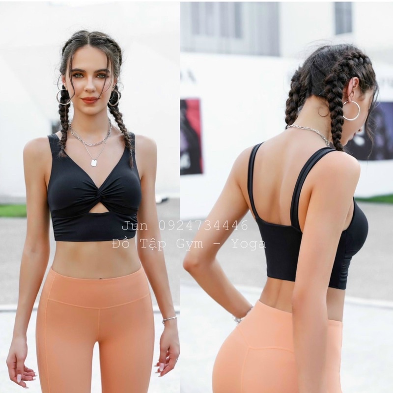 Áo bra Croptop xoắn ngực tập gym yoga