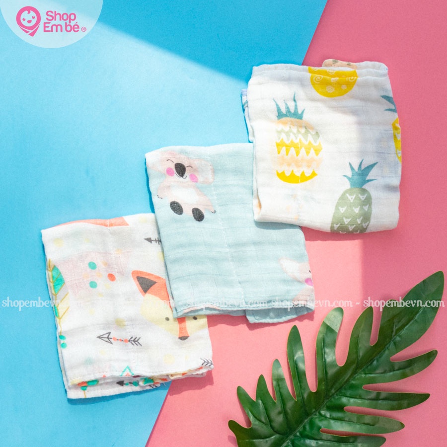 Set 3 Khăn Mặt Xô Muslin Mềm Mịn Cho Bé