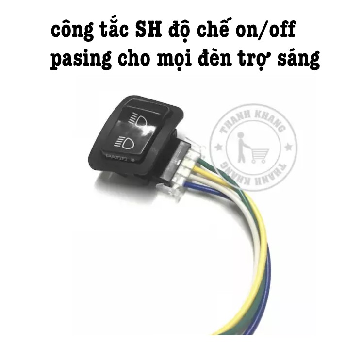 công tắc đèn trợ sáng sh độ chế passing (dùng được 2 chế độ bật tắt,chớp passing) cho mọi loại xe Thanh Khang 006000483