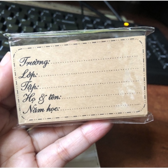 10 Bộ: Nhãn Dán + Bìa Bao Giấy Kraft + Bìa Bao Nylon Cho Tập, Vỡ Học Sinh🦗denhuihandmade🦗