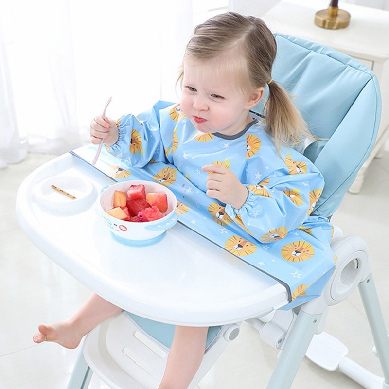 Áo Yếm Tay Dài Kèm Vỏ Bọc Bàn Ăn Chống Thấm Nước Tiện Dụng Cho Bé Sơ Sinh