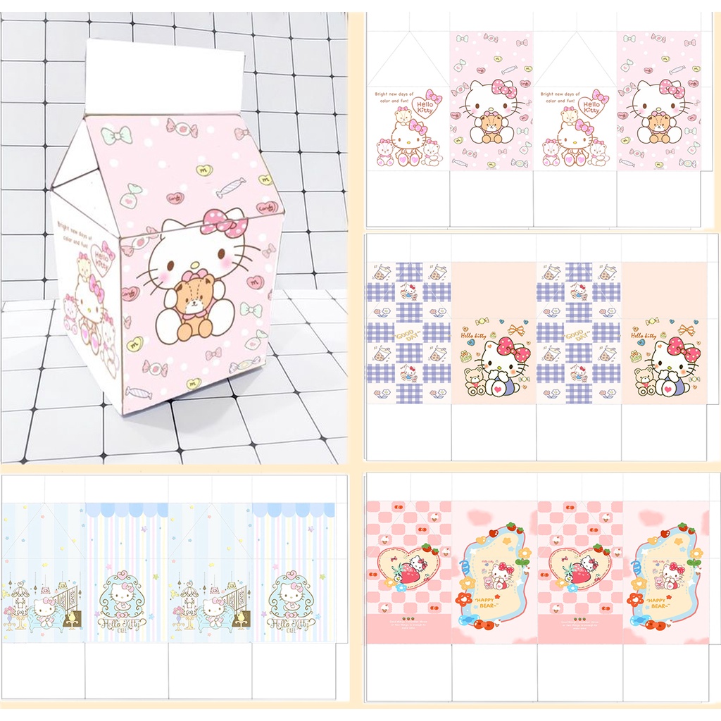 Hộp quà kitty HQSI46 hộp quà hộp sữa cute hộp dễ thương hoạt hình 18*10*10cm