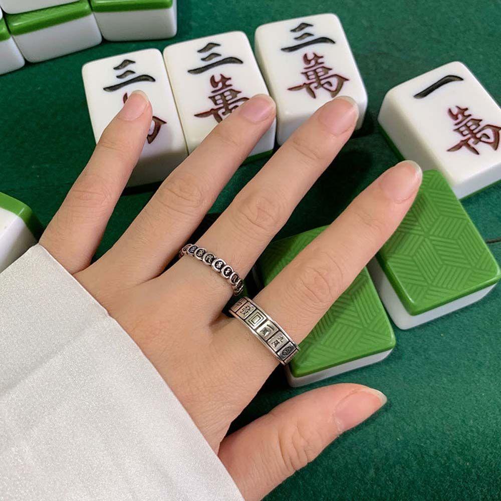 Nhẫn Hình Đồng Xu Mạt Chược Phong Cách Trung Hoa Cổ Điển Cho Nữ