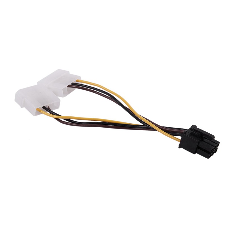 A Dual 4-Pin Molex IDE to 6 Pin PCI-E Graphic Card Power Cable