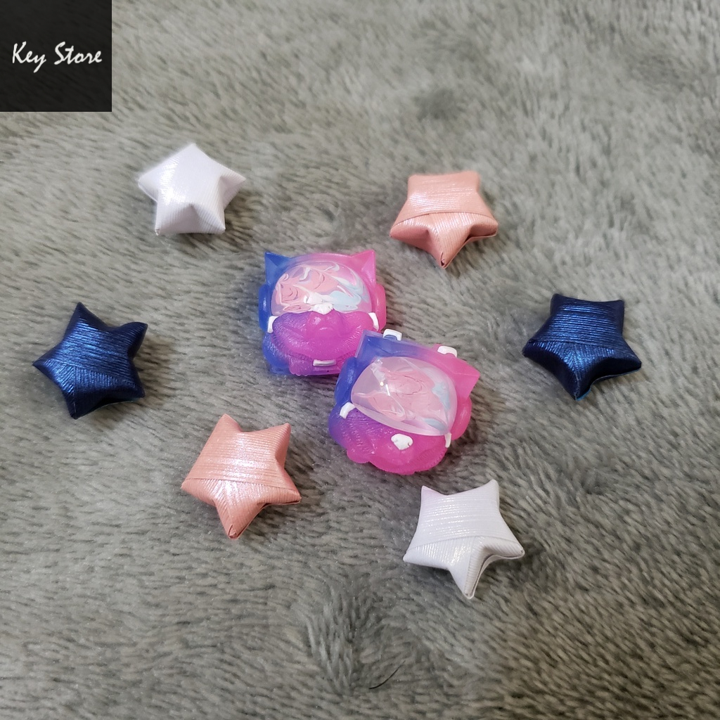 Nút bàn phím cơ artisan keycap sirius màu xanh hồng có xuyên led